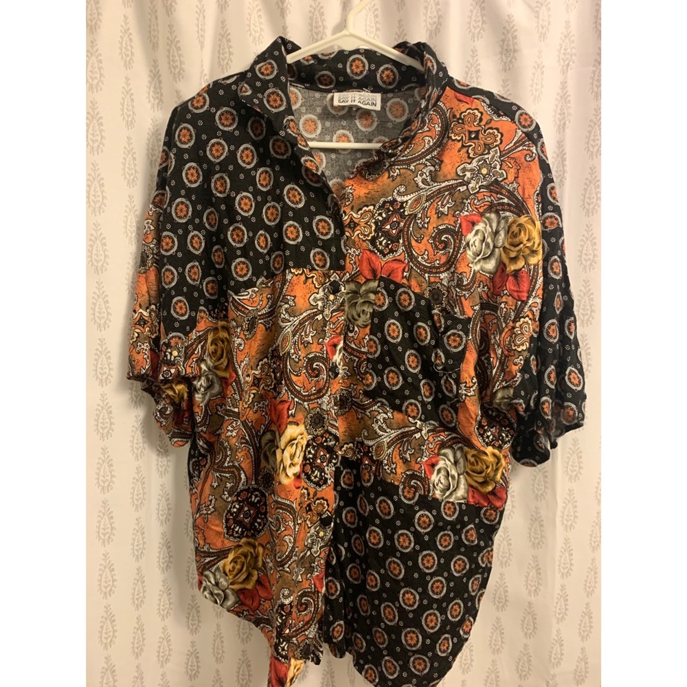 Patched Vintage Button Down Shirt